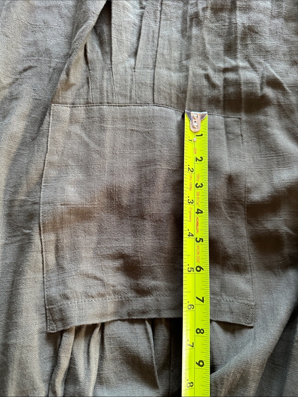 Olive Green Tapered Wide-Leg Pants w Large Side Pockets. Wide elastic waistband - Picture 10 of 12